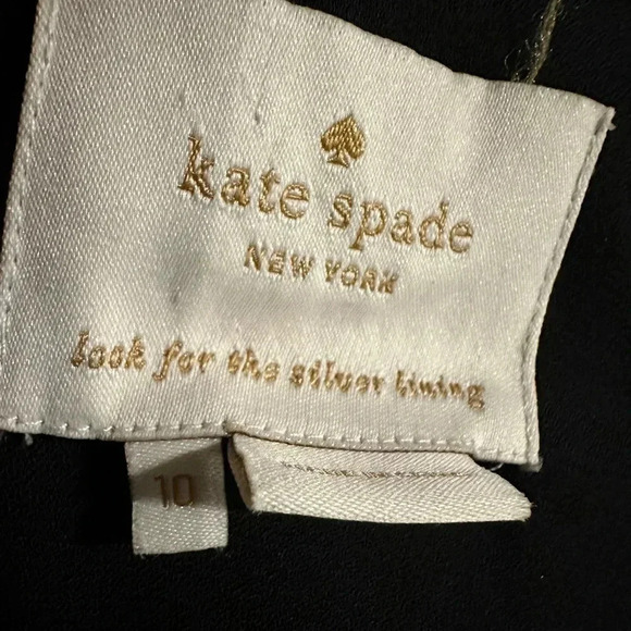 Kate Spade ruffle sleeve black mini dress size 10 - Picture 9 of 10